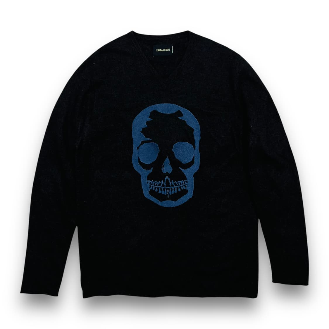 쟈딕 앤 볼테르 스컬 자수 메리노 울 브이넥 니트 상품이미지2