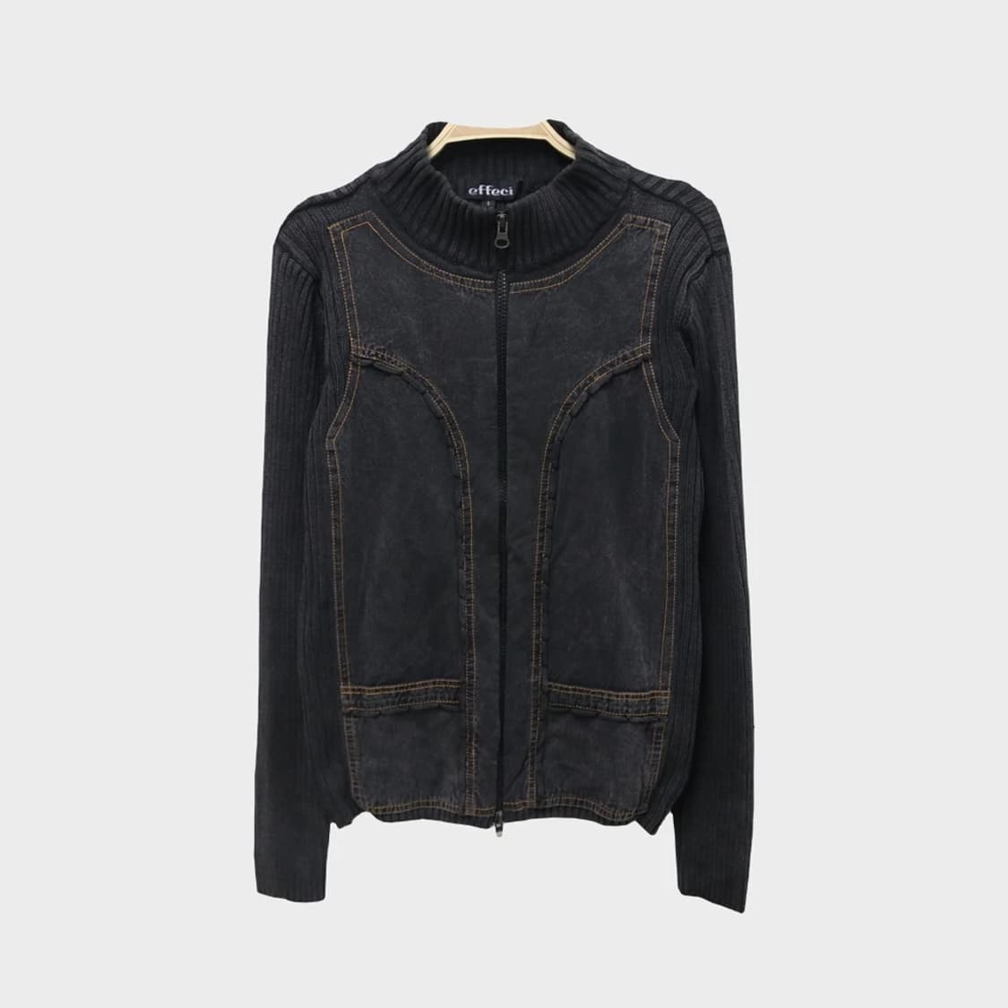 EFFECI 니트 포인트 집업 60411 상품이미지1