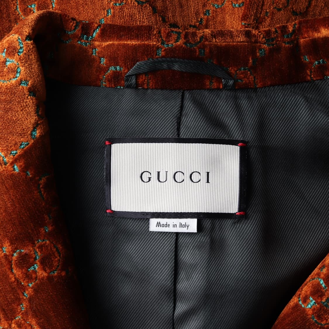 구찌 벨벳 자카드 블레이저 재킷 자켓 카멜 상품이미지4