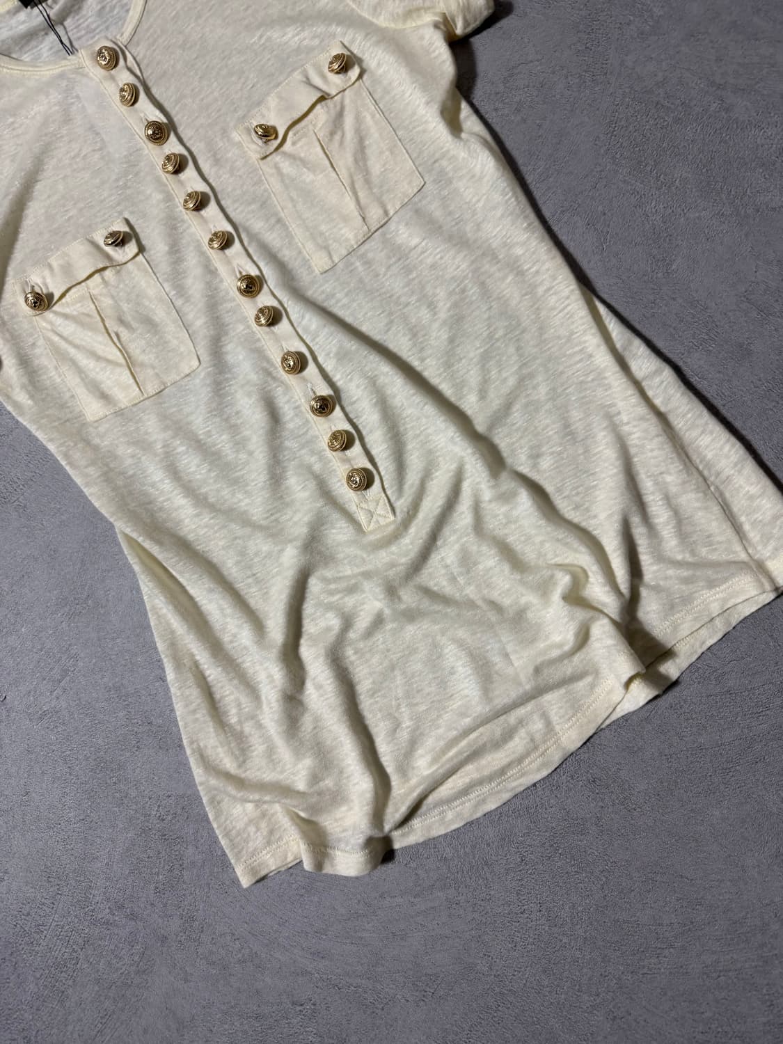 Balmain Button Henley Neck Tee 상품이미지4