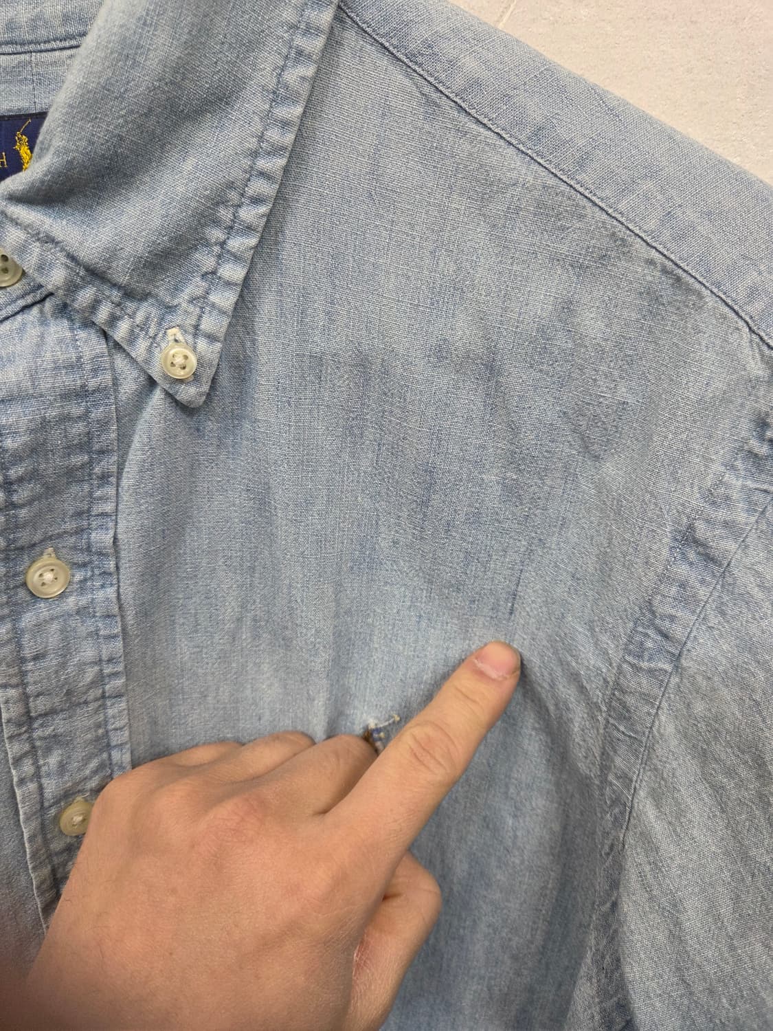 폴로랄프로렌 칼라포니 샴브레이 데님 셔츠긴팔 m 클래식핏  상품이미지7