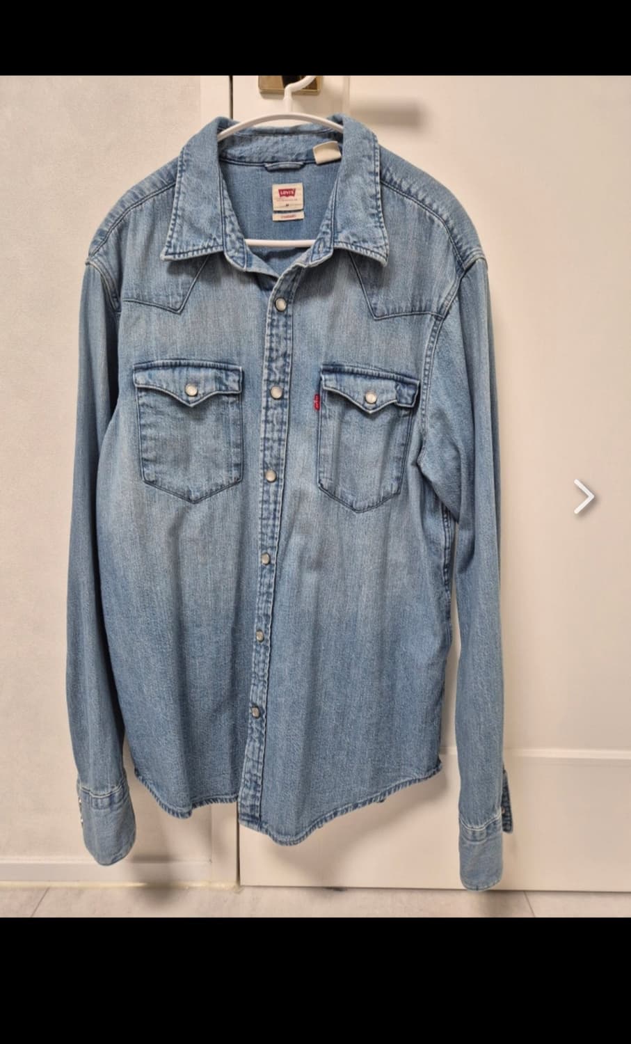 리바이스 데님 셔츠 M 연청 상품이미지1