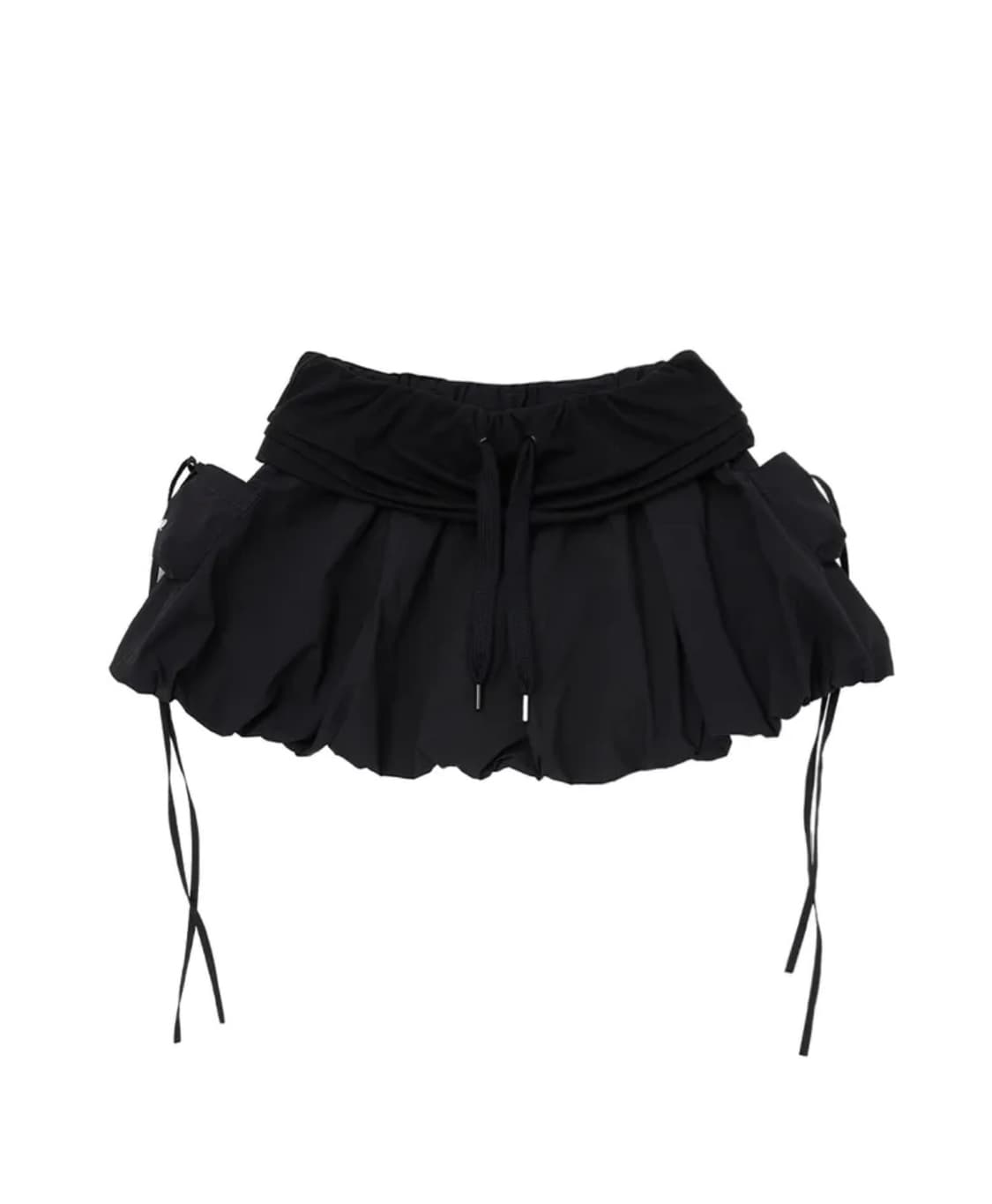 BALLOON RIBBON SHORT SKIRT BLACK 상품이미지1