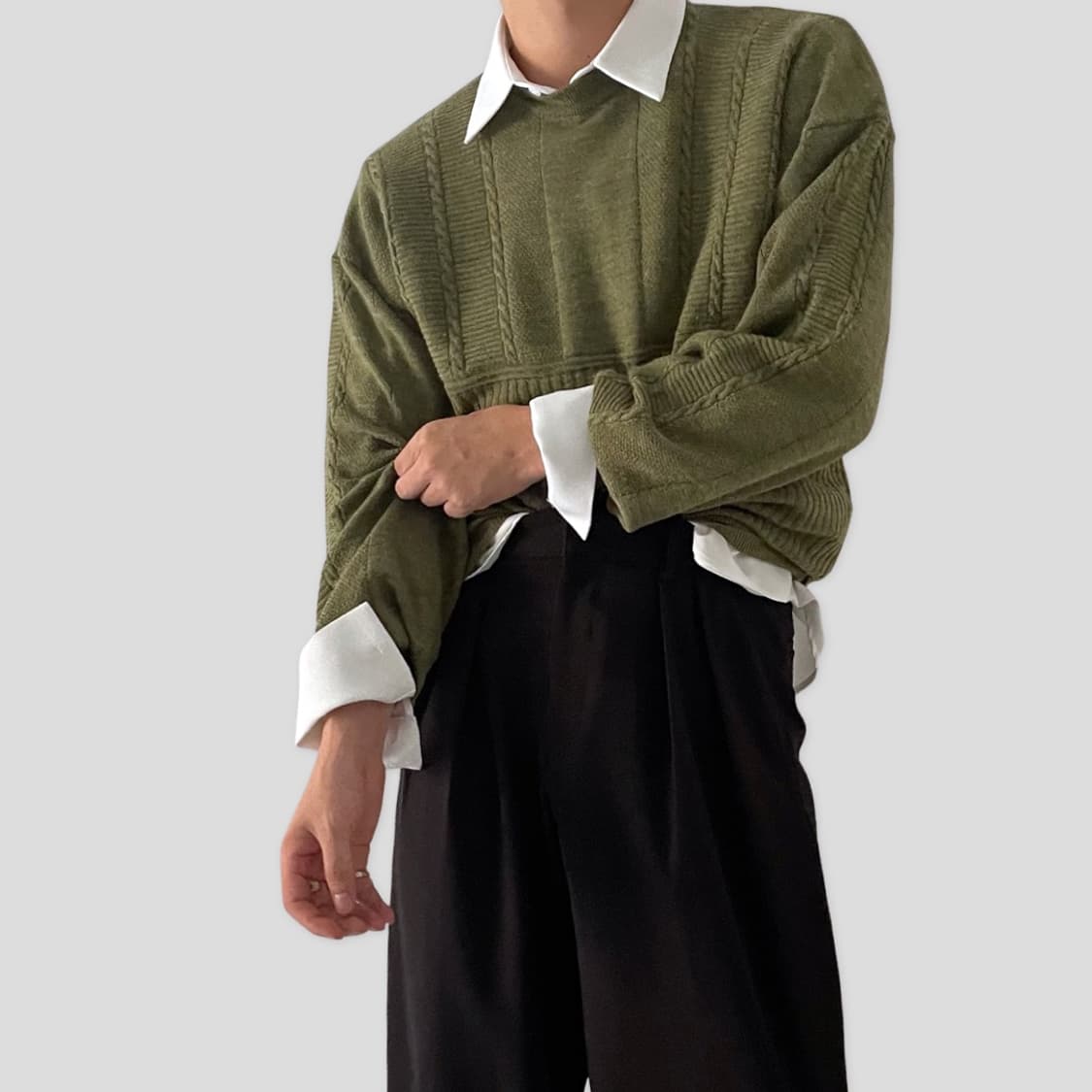 (Dior)크리스찬 디올 카키 케이블 스웨터 상품이미지3
