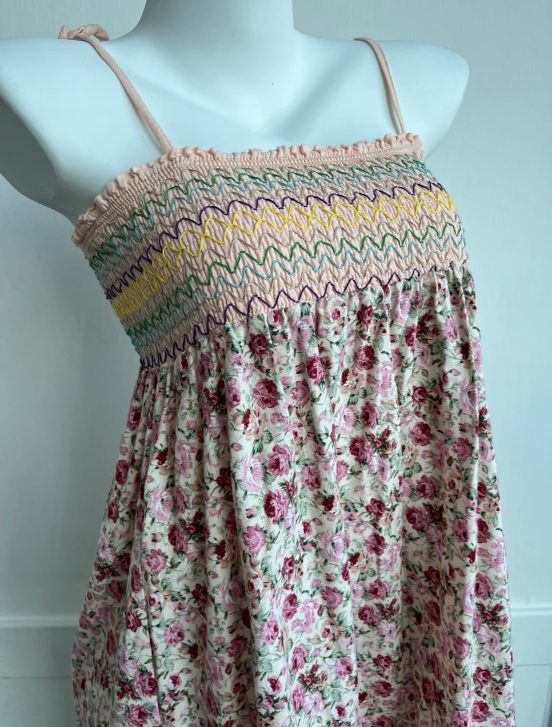 로즈 스모크 끈 원피스 상품이미지5