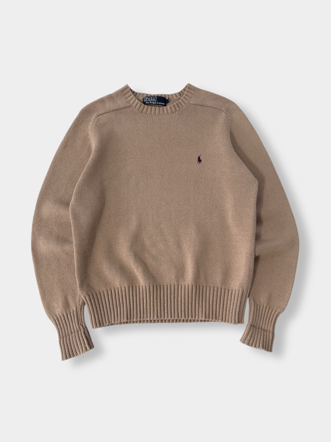 폴로 랄프로렌 90‘s 루즈핏 해비코튼 베이지 니트 상품이미지1