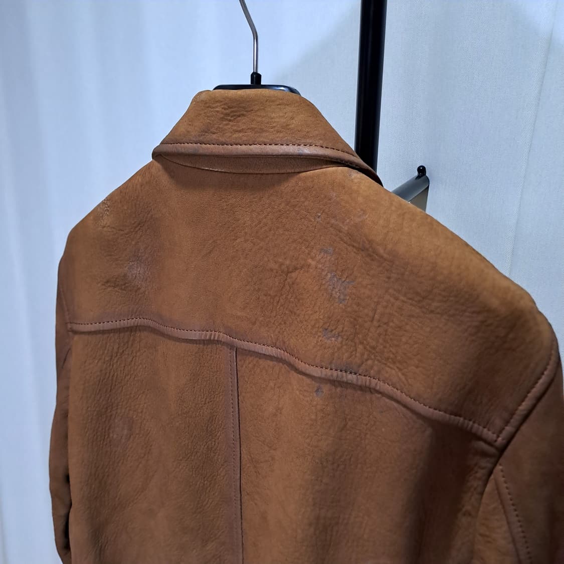 (택포) DKNY 25FW 누벅 양가죽 카멜 자켓 M B631 상품이미지7