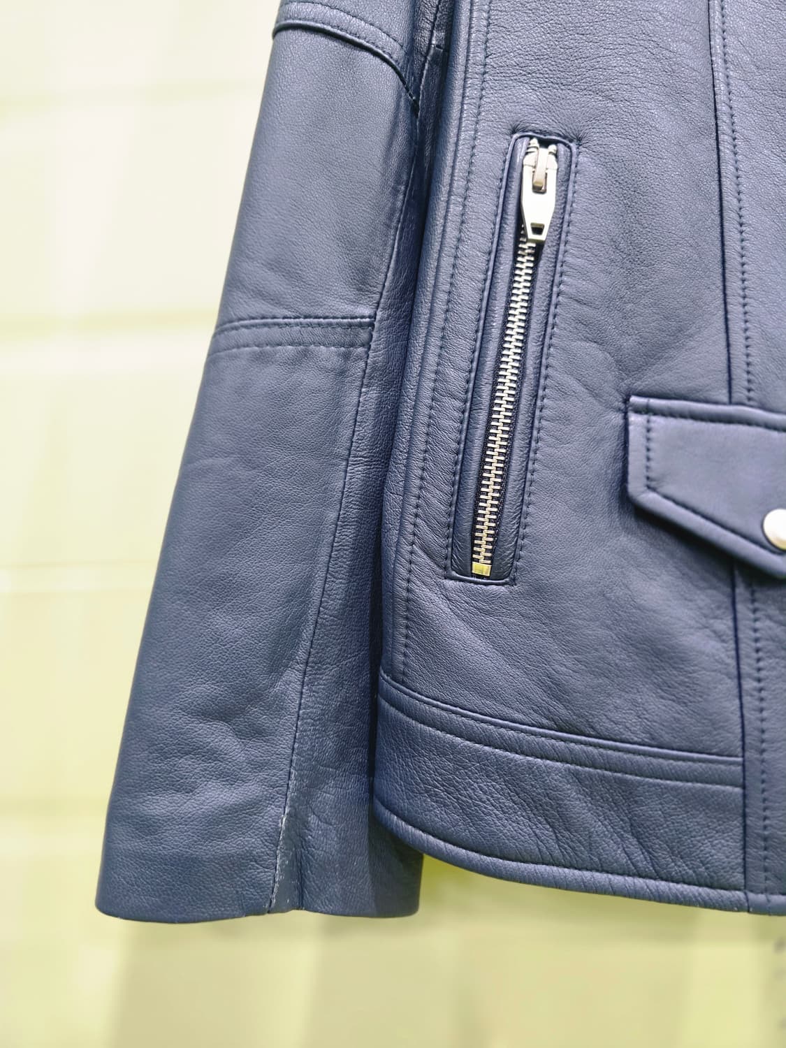 루나코어스 여성 가죽 라이더 자켓 네이비 77 상품이미지7