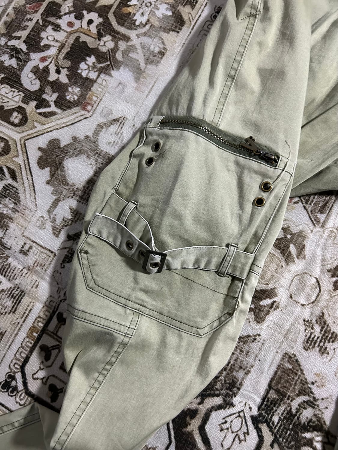 A6UC y2k beige cargo side strap pants 상품이미지7