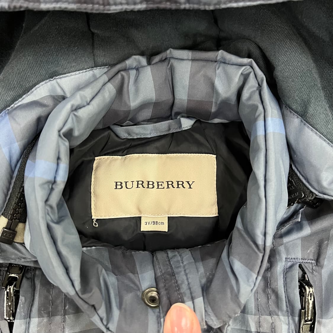 3Y 버버리 키즈 체크 후드 패딩 0224M 상품이미지2