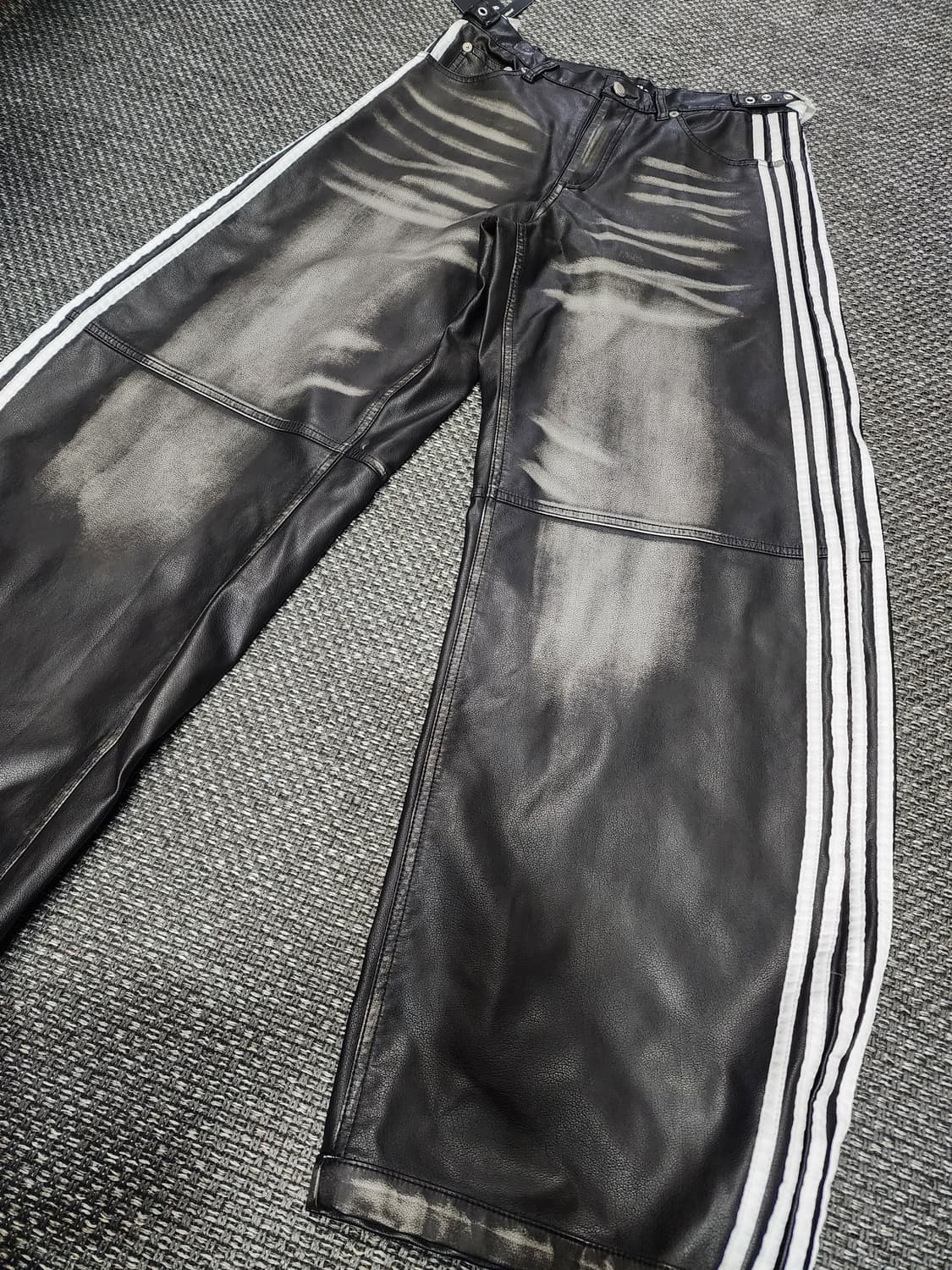 배드블러드 삼선 레더 와이드 팬츠 XS 29사이즈 상품이미지6