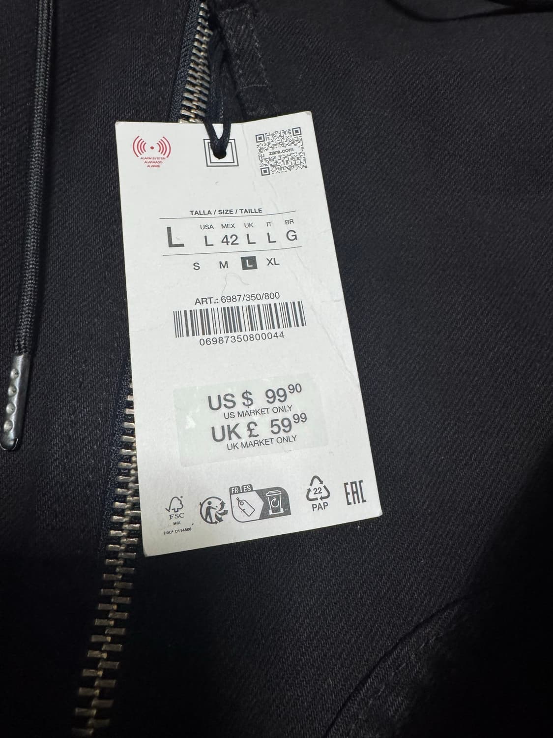 [새상품] 자라 후드 패딩 자켓 상품이미지5