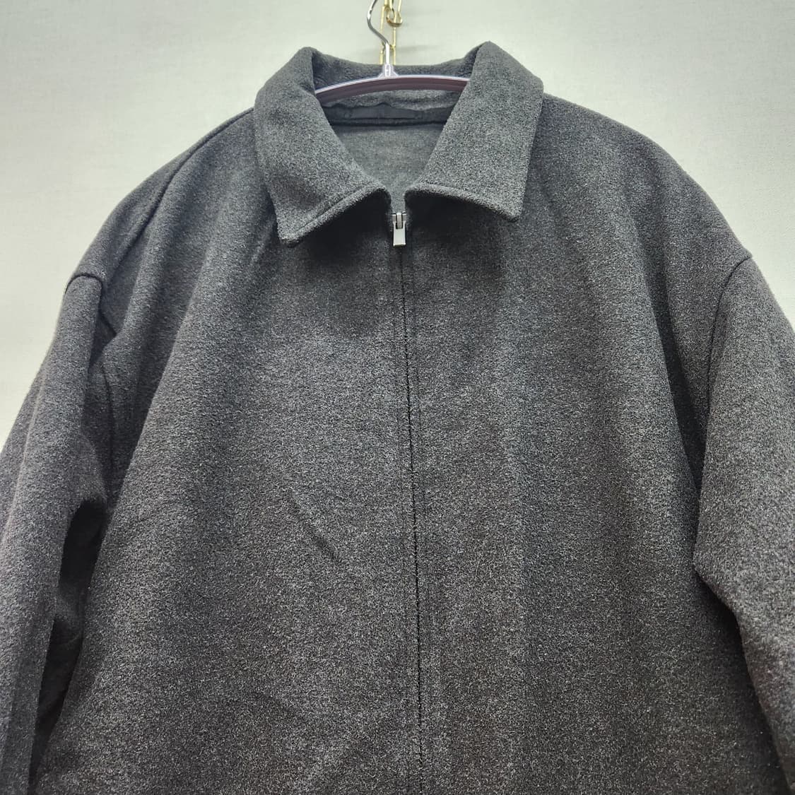 유니클로 울혼방 집업 블루종 M(L) 상품이미지2