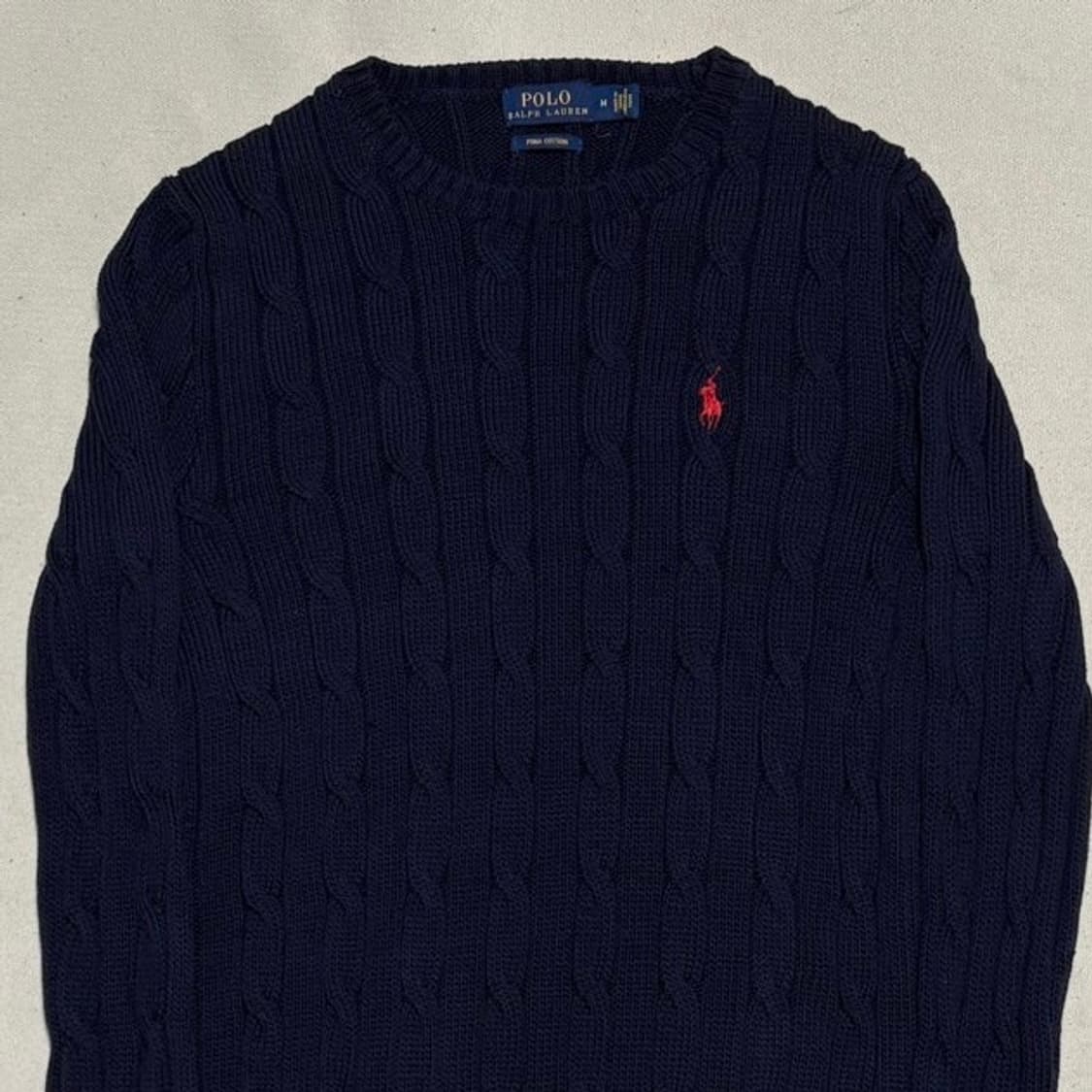 M 폴로랄프로렌 여성용 네이비 케이블 니트 상품이미지1