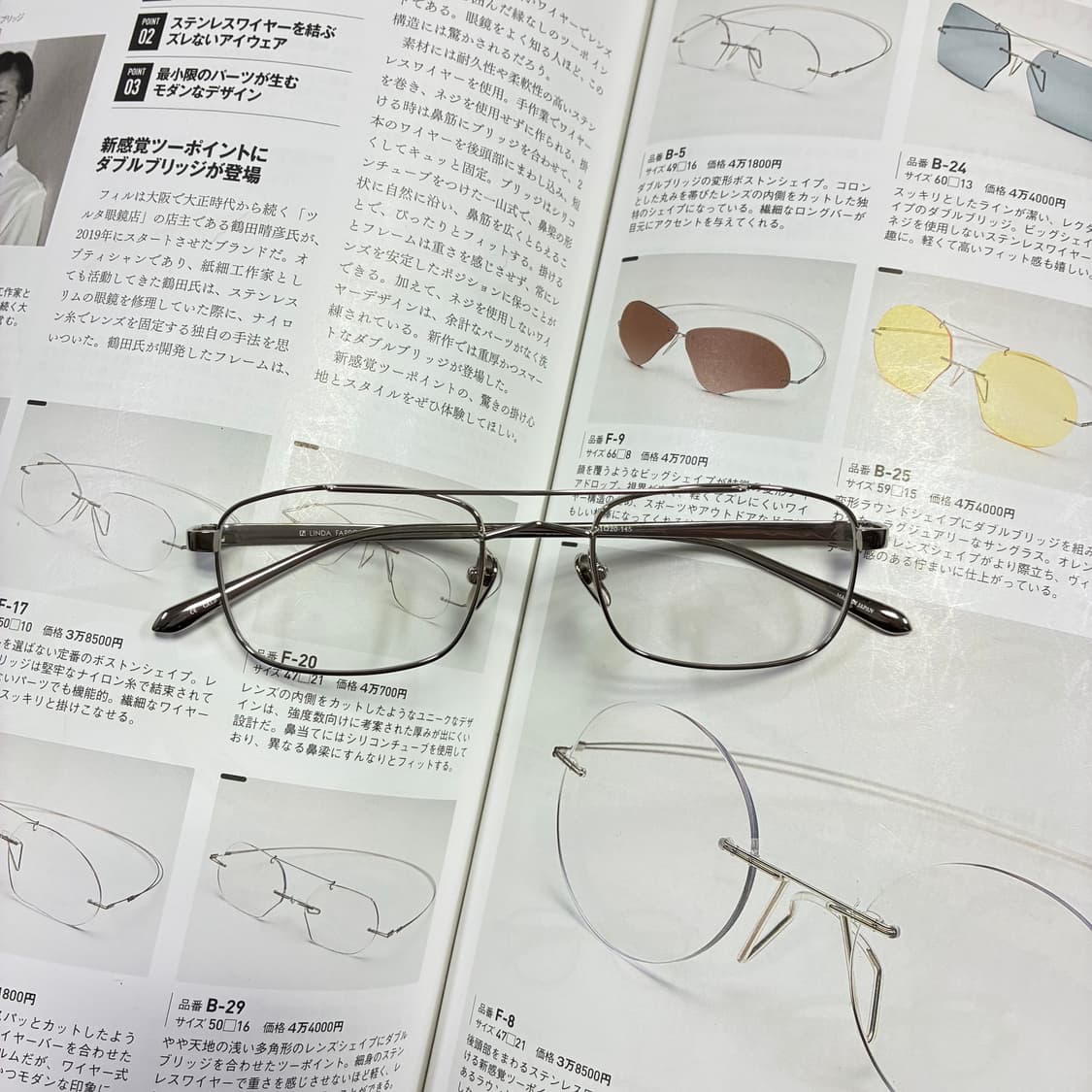 LINDA FARROW 린다패로우 투브릿지 실버 티타늄 일본 제작 안경 상품이미지1