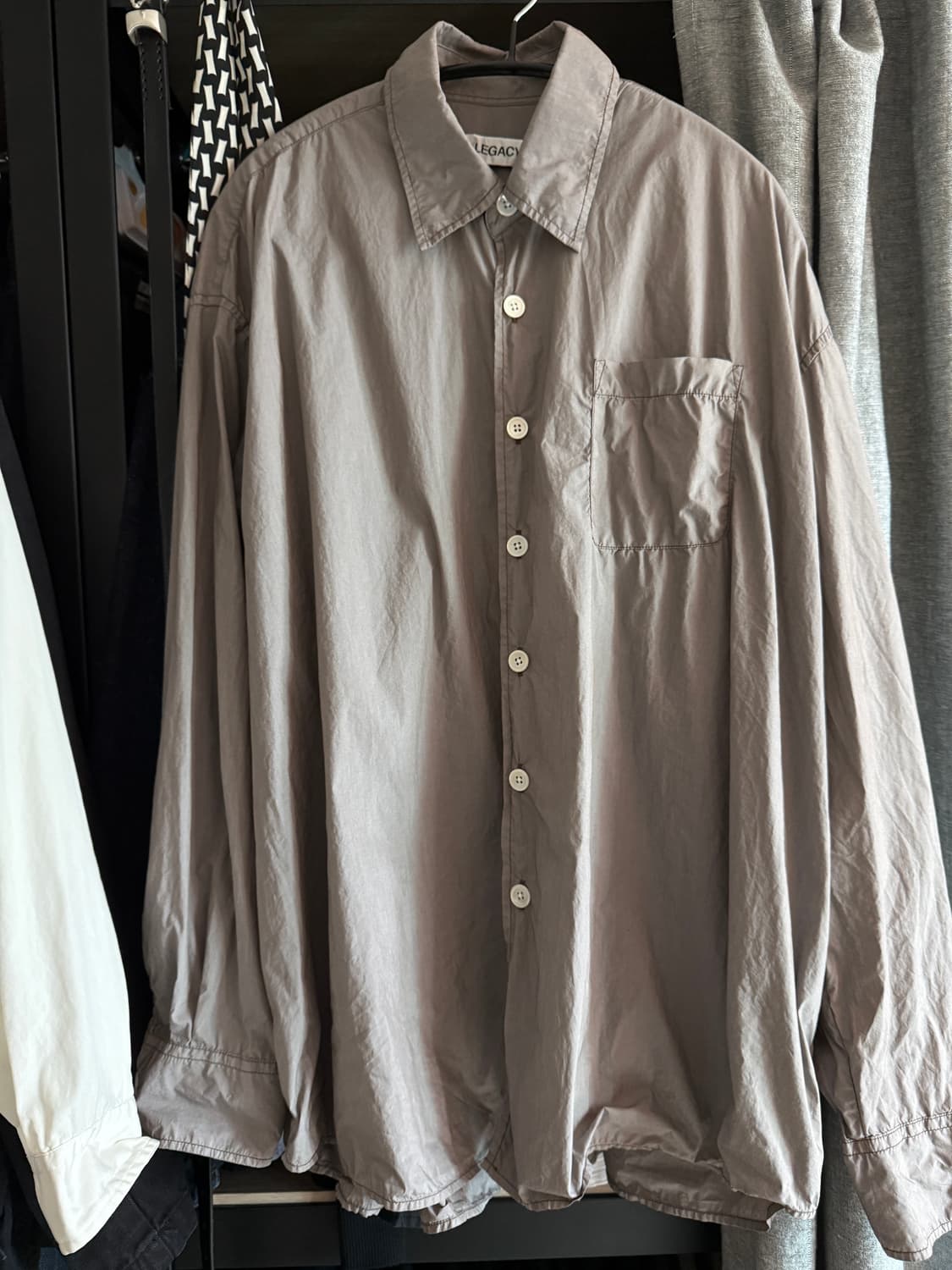 (46)아워레가시 버드로우 셔츠 스톤카키 상품이미지2