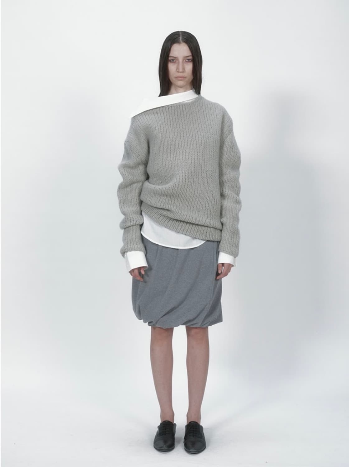 BALLOON SKIRT IN MELANGE GREY 상품이미지3