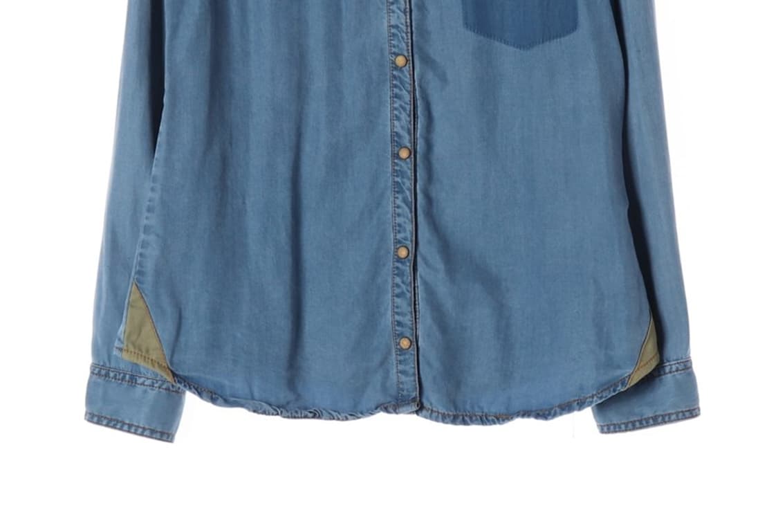 ZARA 워싱 디테일 리오셀 데님 셔츠 L 상품이미지4