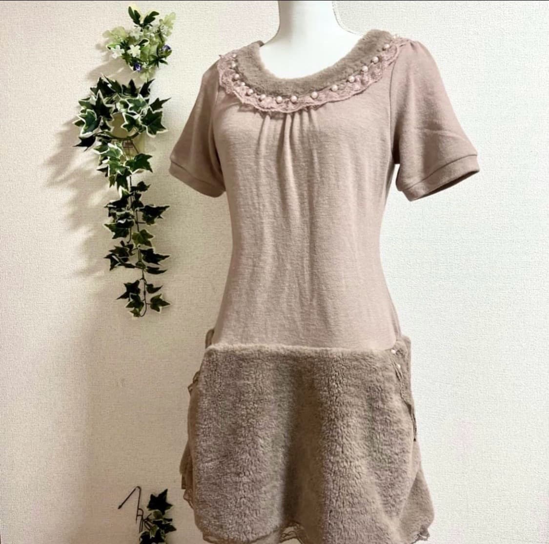 일본 빈티지 y2k 퍼 드레스 상품이미지1