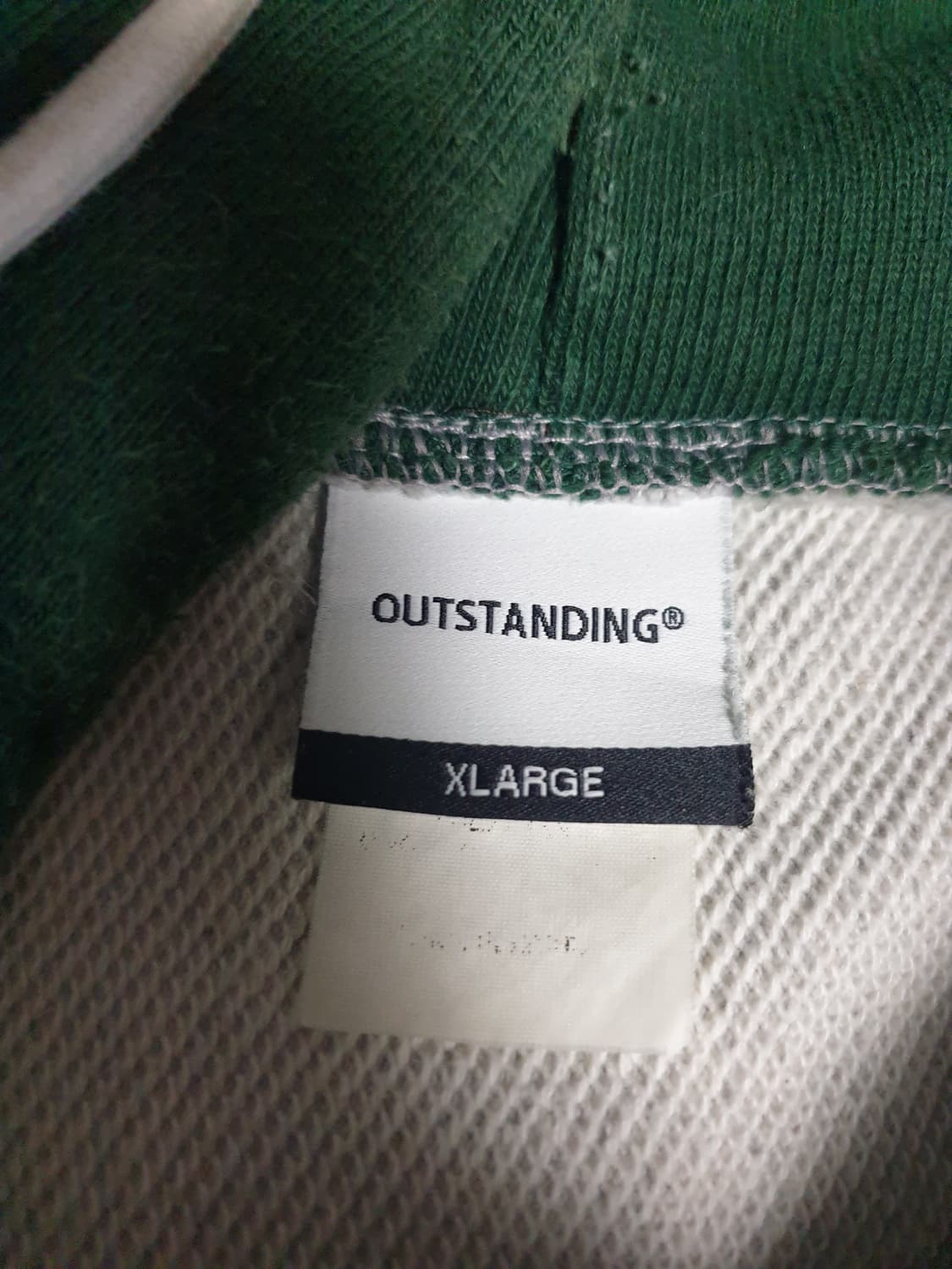 아웃스탠딩 혜비코튼 배색 스웨트 셋업 크림&그린 (XL) 상품이미지2