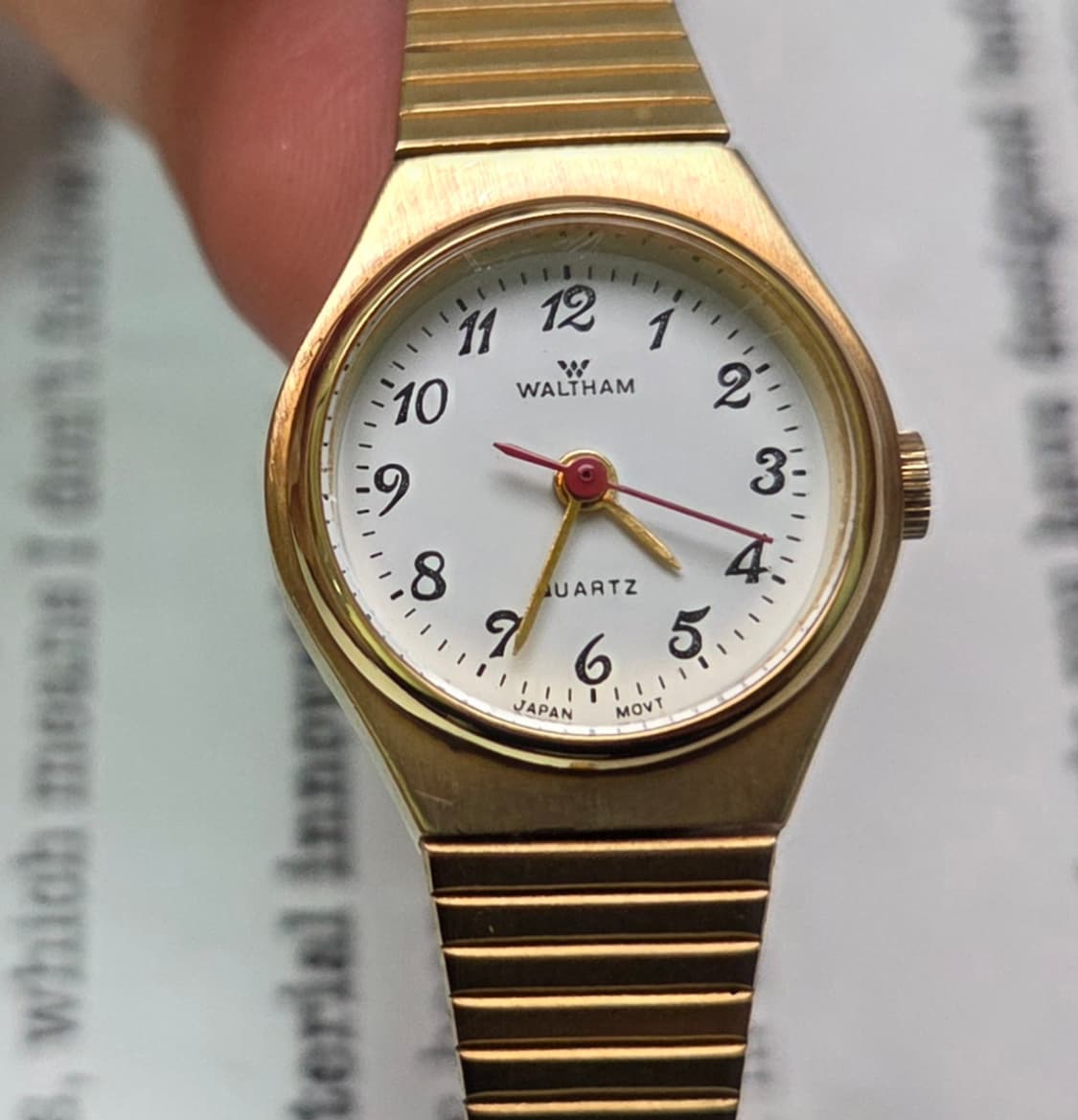 빈티지 월쌈 논데이트 쿼츠 아라빅인덱스 레드초침 여성용 상품이미지9