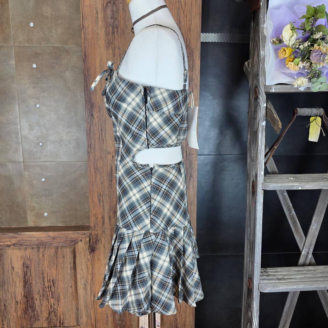 AND MARY 스위트 체크 미니원피스 상품이미지5