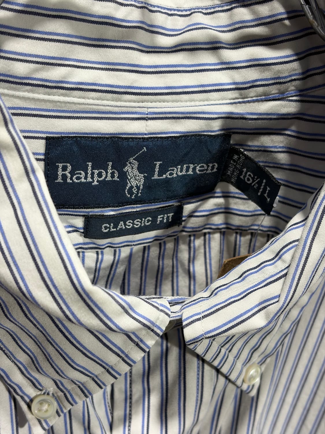 L 폴로랄프로렌 클래식핏 블루포니 스트라이프 셔츠 상품이미지5