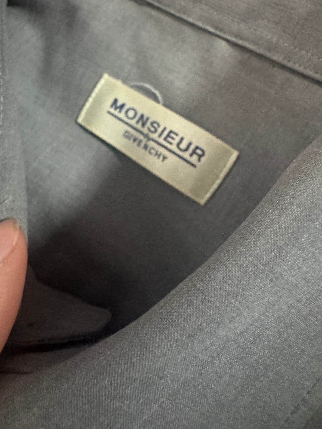 지방시 코튼 카라 미니멀 셔츠 그레이 L 상품이미지3