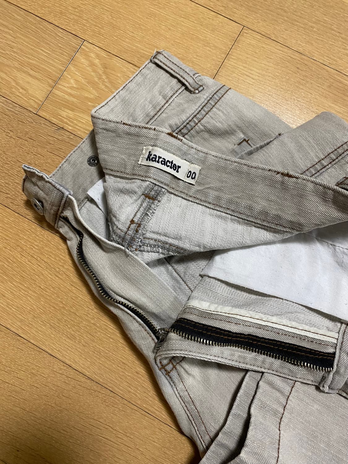 카락터 karactor 더블니 팬츠 ptery 라이트 그레이 워크팬츠 상품이미지3