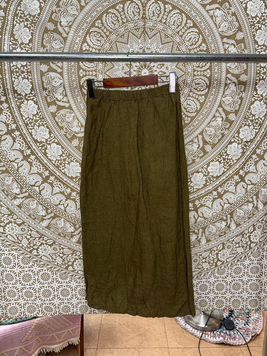 빈티지 여성 린넨 버튼 디테일 스커트  상품이미지5