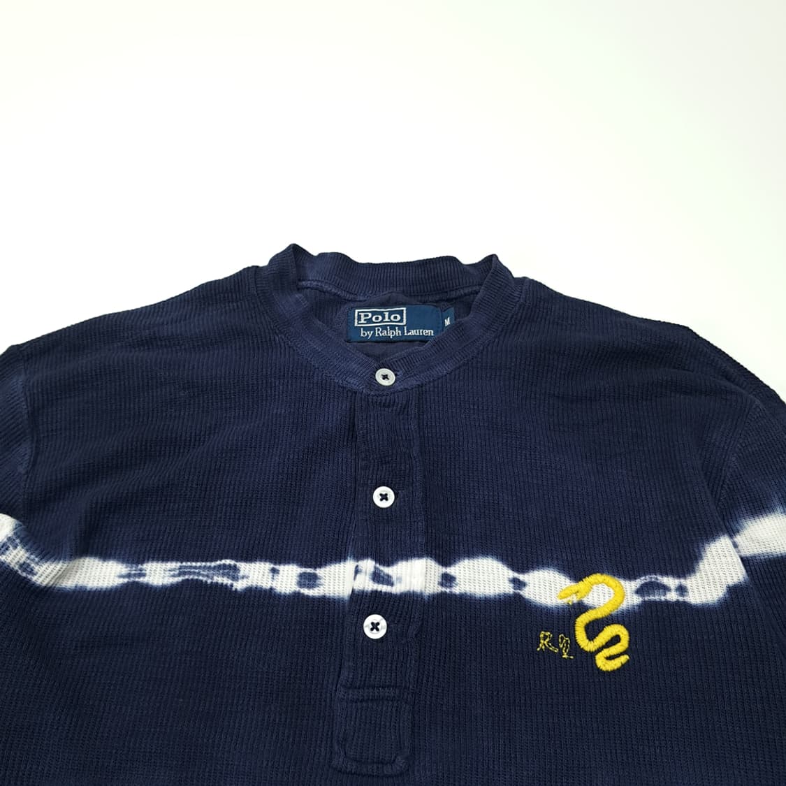 CL122 M 폴로 랄프로렌 00s 스네이크 자수 & 타이다이 와플 헨 상품이미지2