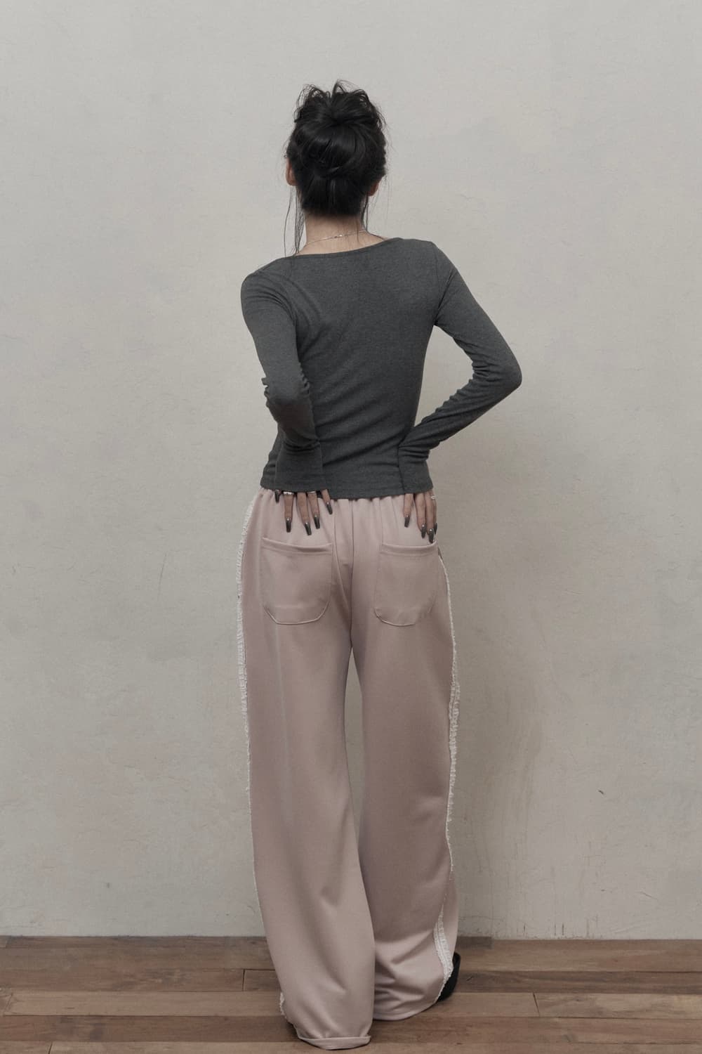 카키포인트 레이스 트랙 팬츠 핑크 상품이미지5