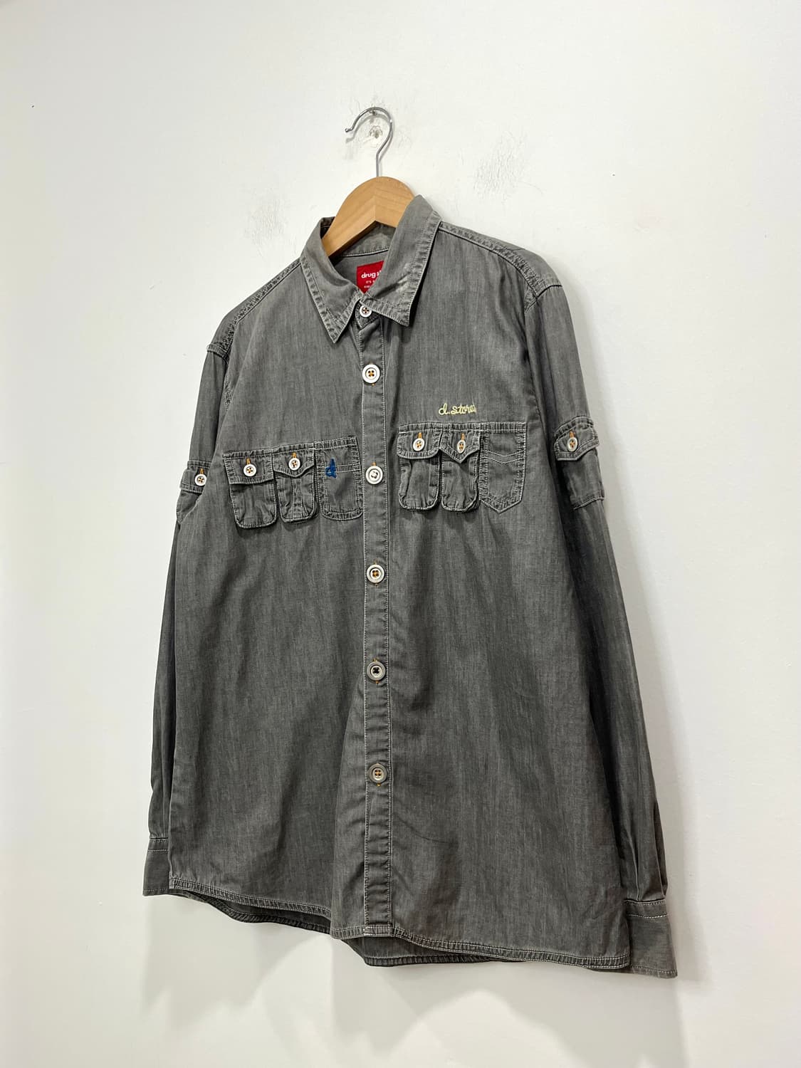 Drug store’s 미니 카고 포켓 돼지 패치 셔츠 상품이미지2