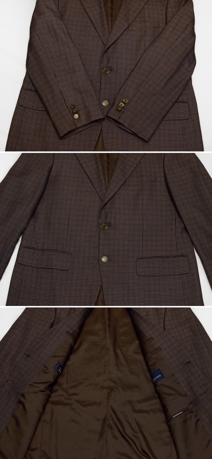 로가디스 골든텍스 울실크 체크 블레이저 자켓 (100) 상품이미지6
