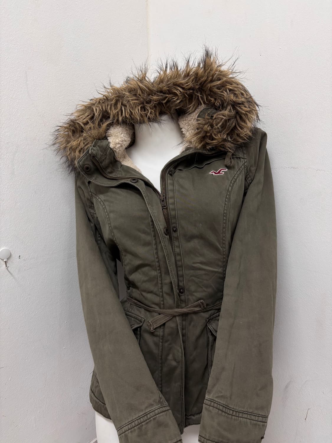 “Holister”Y2K Mood Khaki Fur Jacket 상품이미지6