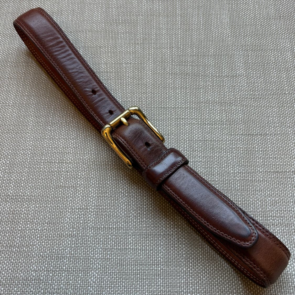 [27] 90s USA GAP 브라운 레더 솔리드 브라스 벨트 상품이미지1