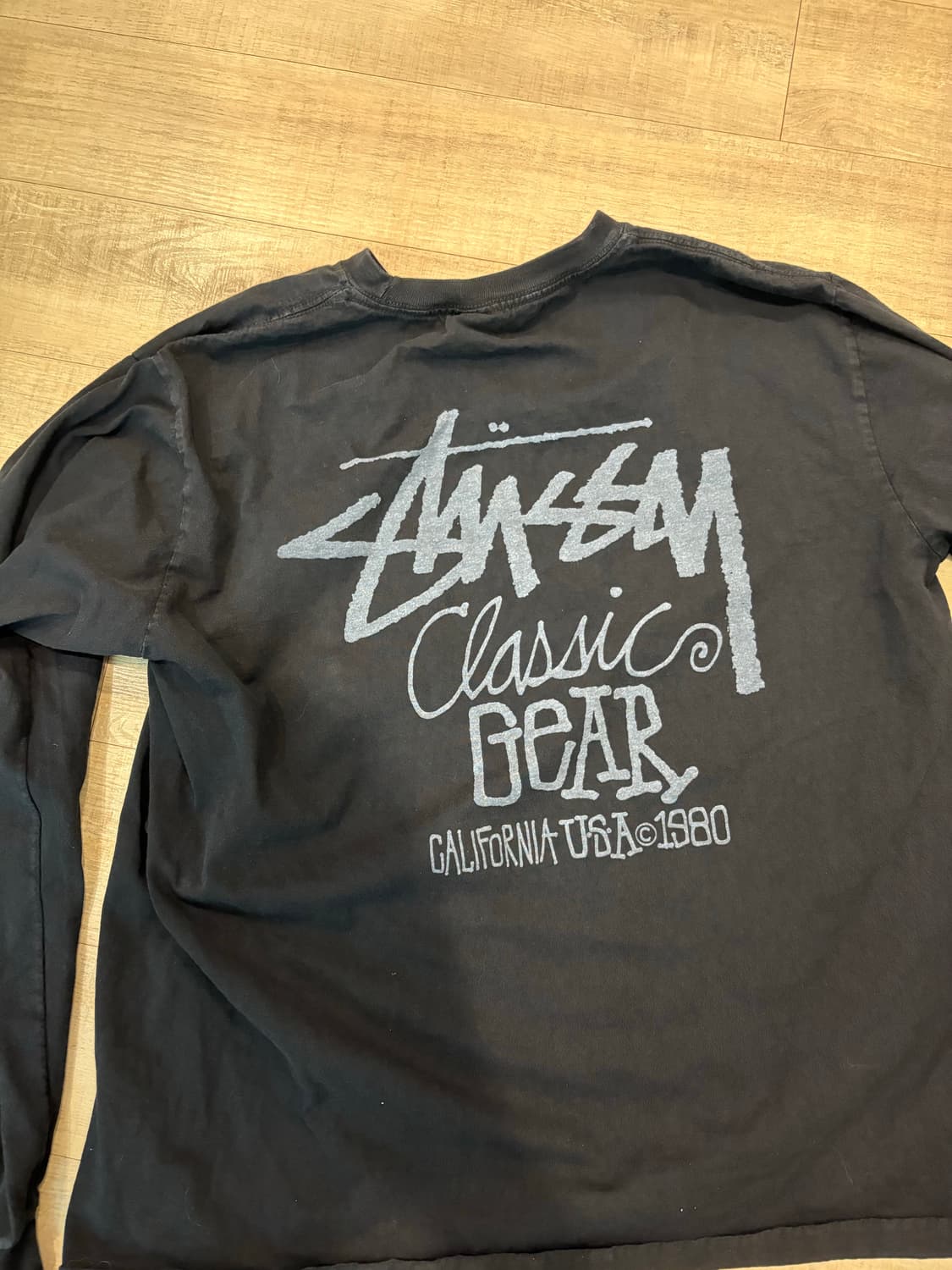 스투시 클래식 기어 피그먼트 다이드 롱슬리브 블랙 L 상품이미지3