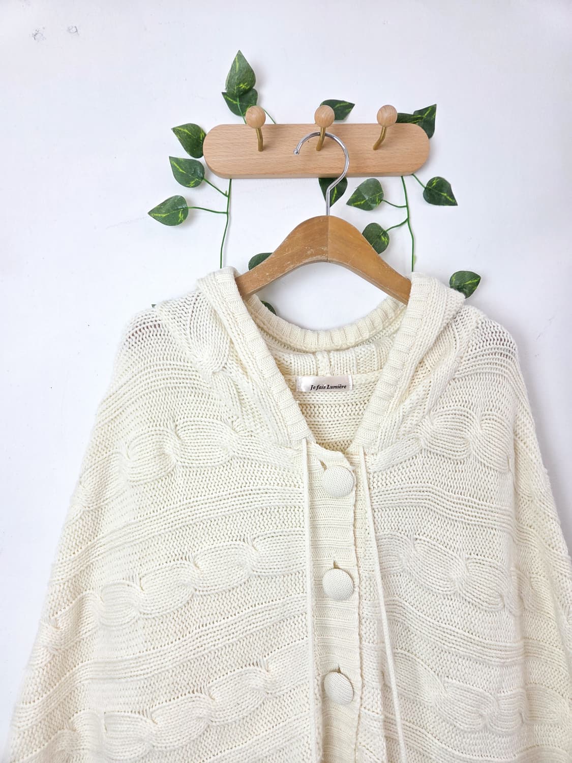 폼폼 후드 케이프 가디건 상품이미지2