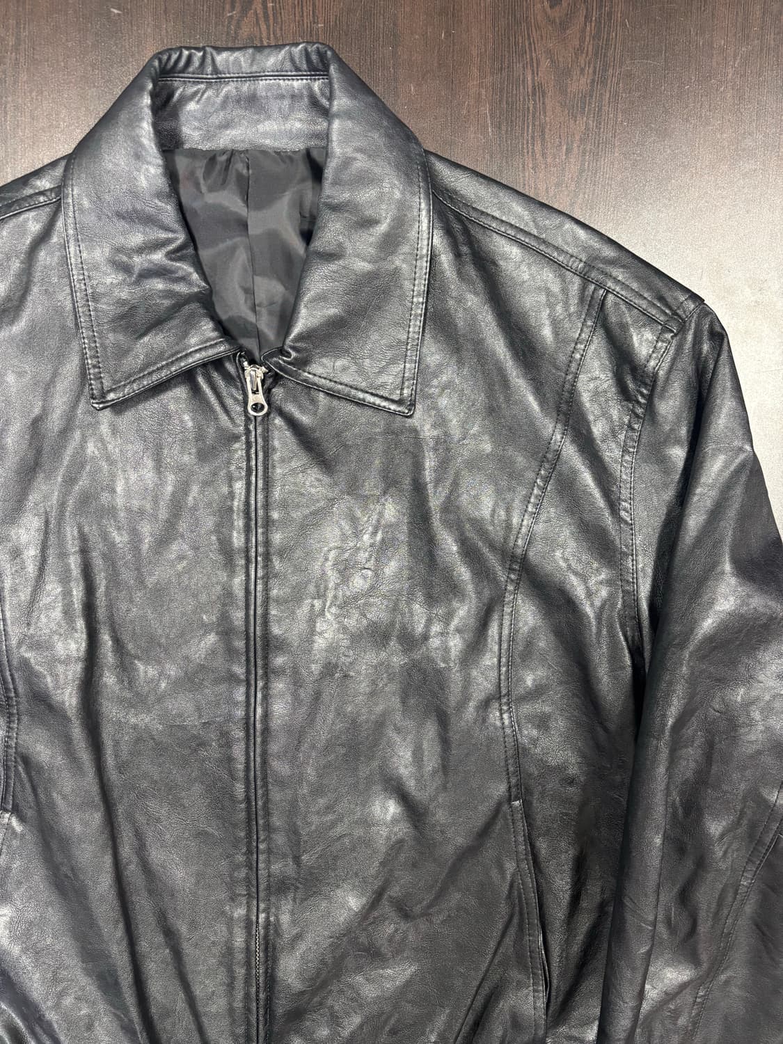 빈티지 블랙 레더 자켓 상품이미지2