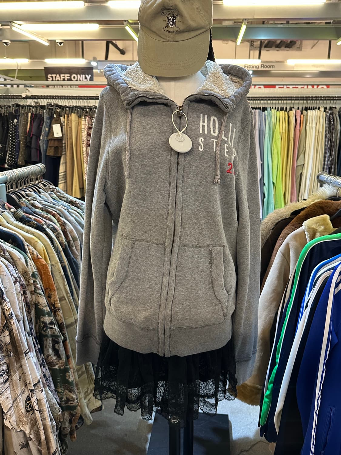 홀리스터 그레이 양털 후드집업 상품이미지2