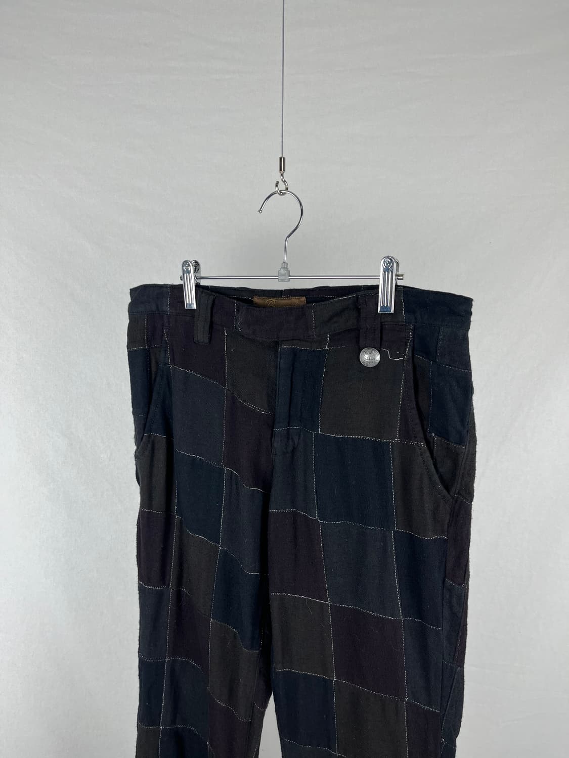 Vintage (maede in japan) 패치워크 코튼 부츠컷팬츠 상품이미지3