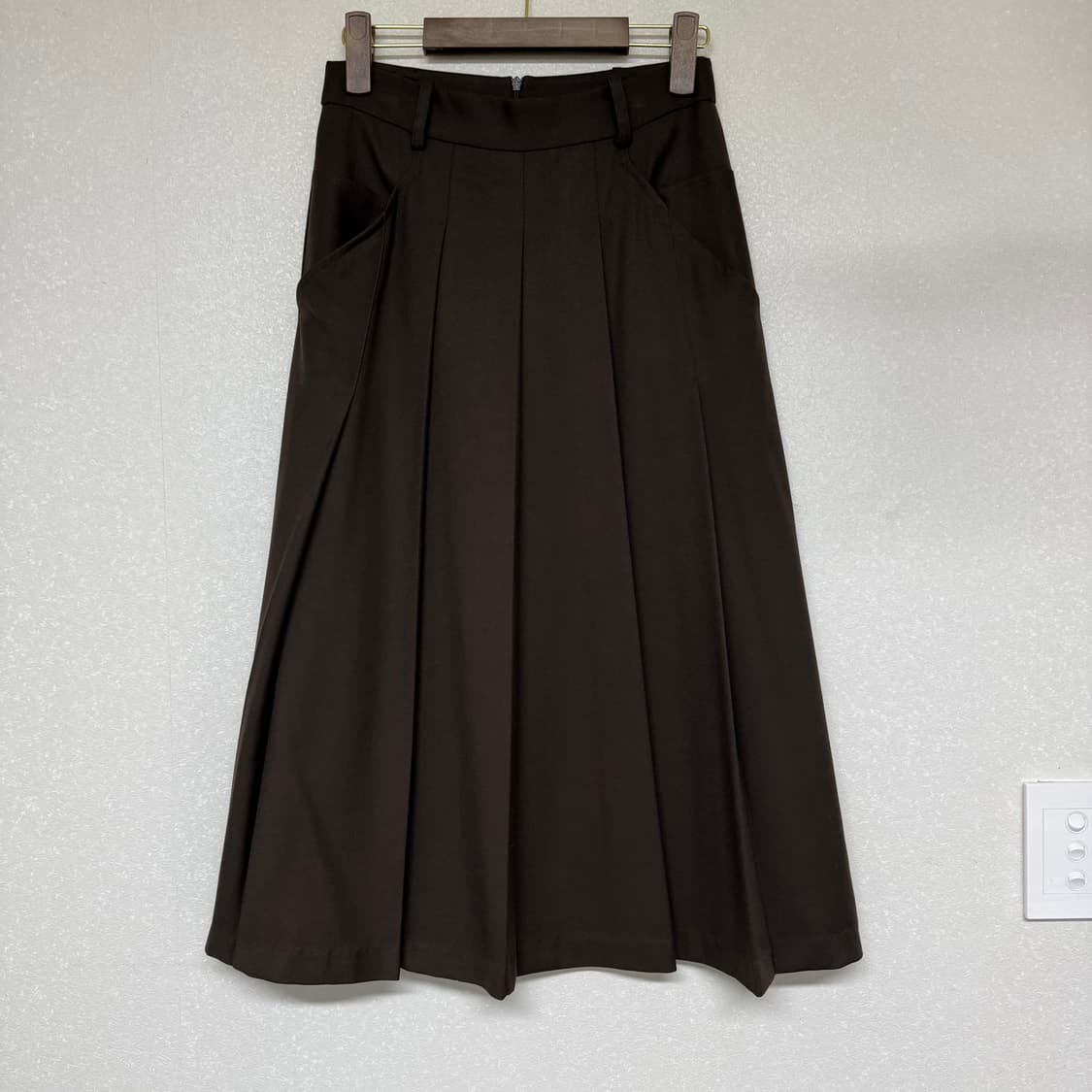 아우브아워 플리츠스커트(브라운,1사이즈) 상품이미지6
