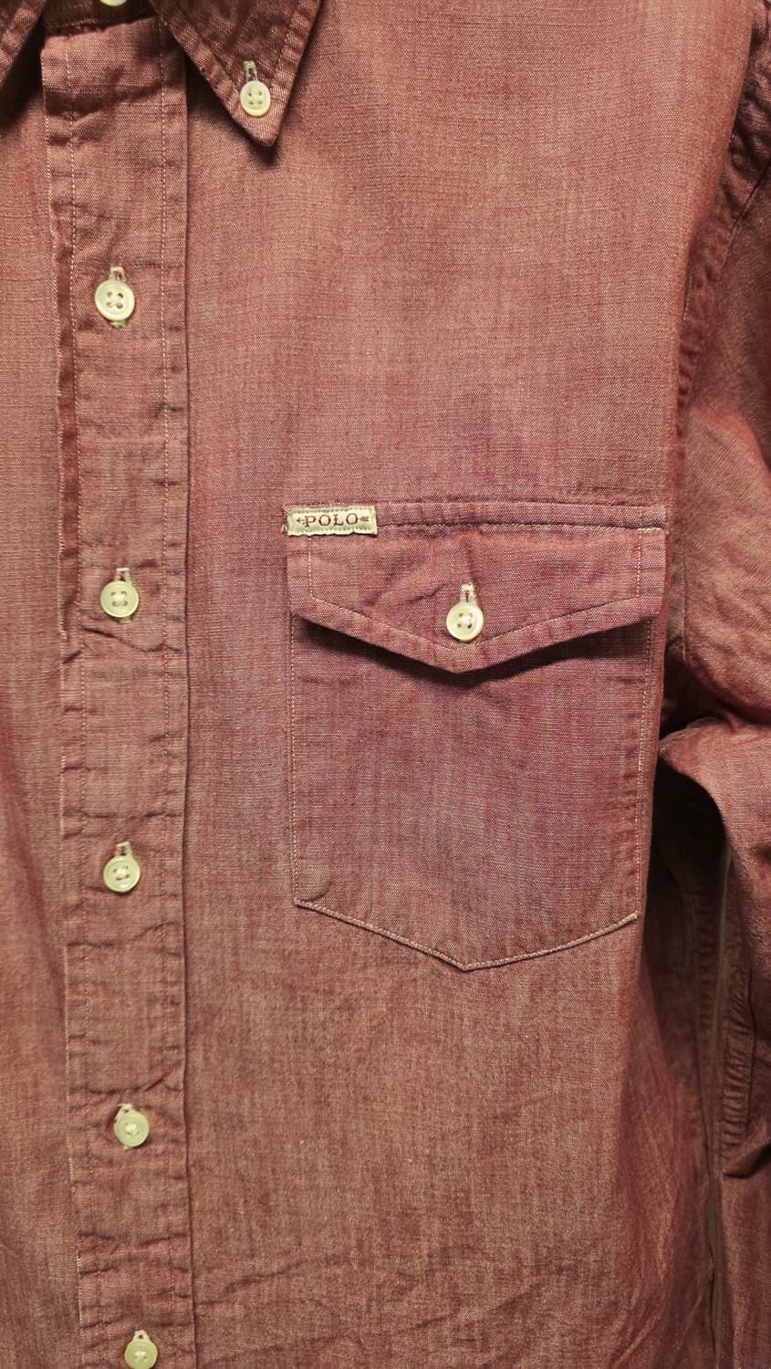 폴로 랄프로렌 레드 샴브레이 셔츠 상품이미지3