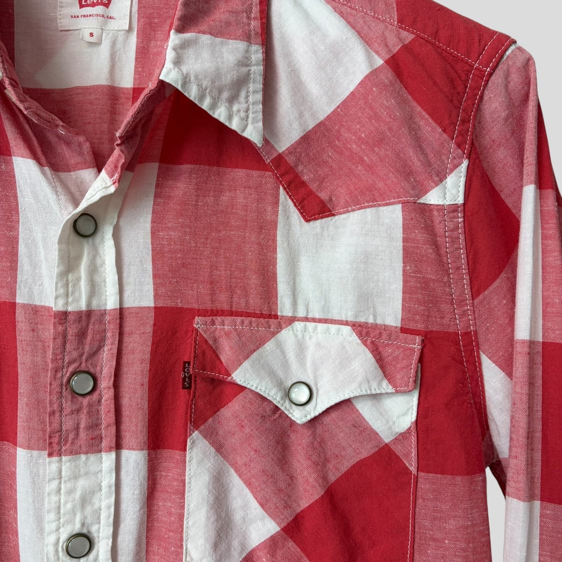 (S)Levis 리바이스 코튼 리넨 웨스턴 셔츠 상품이미지4