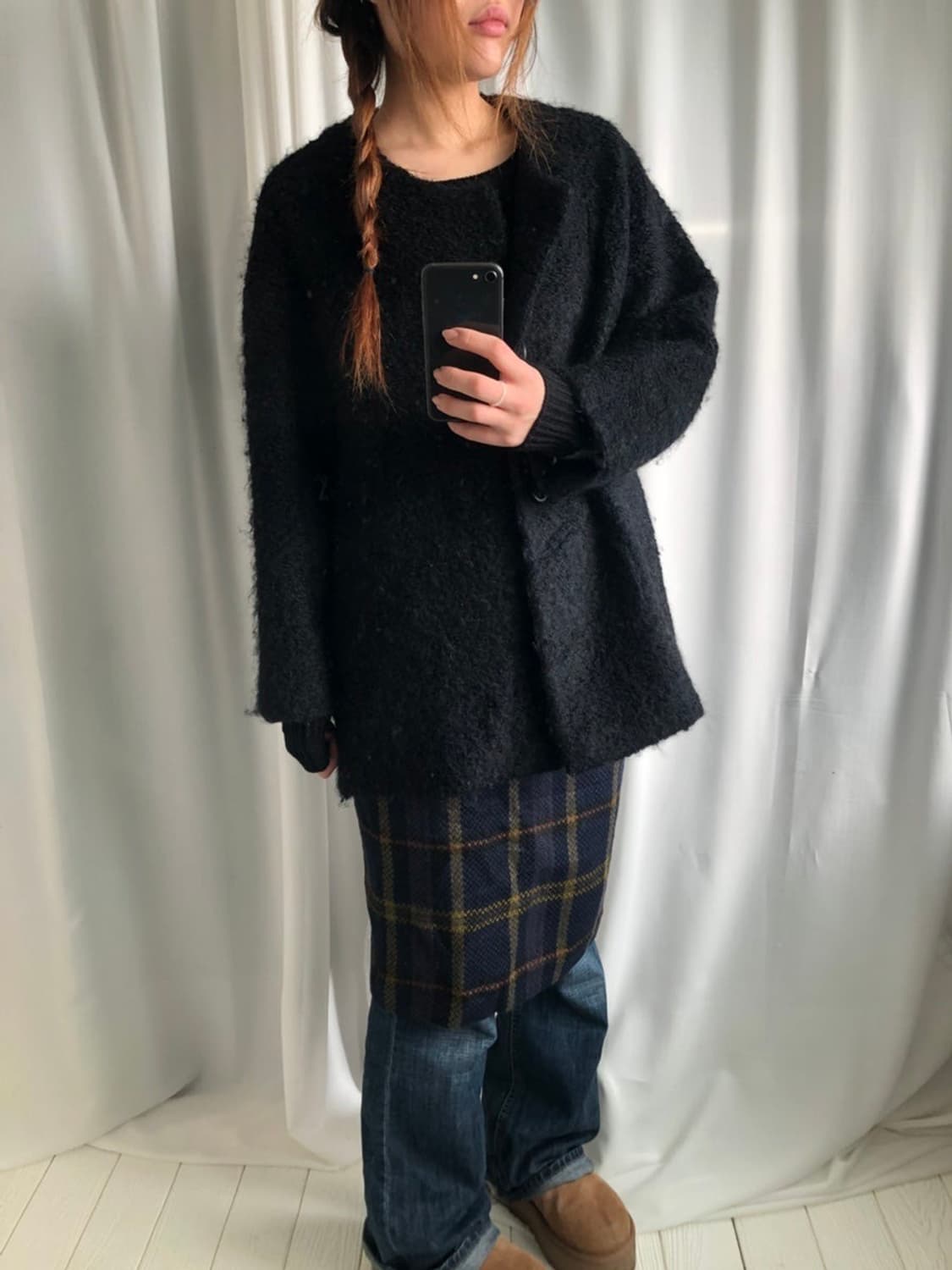 547. black soft midi hoodie coat 상품이미지3