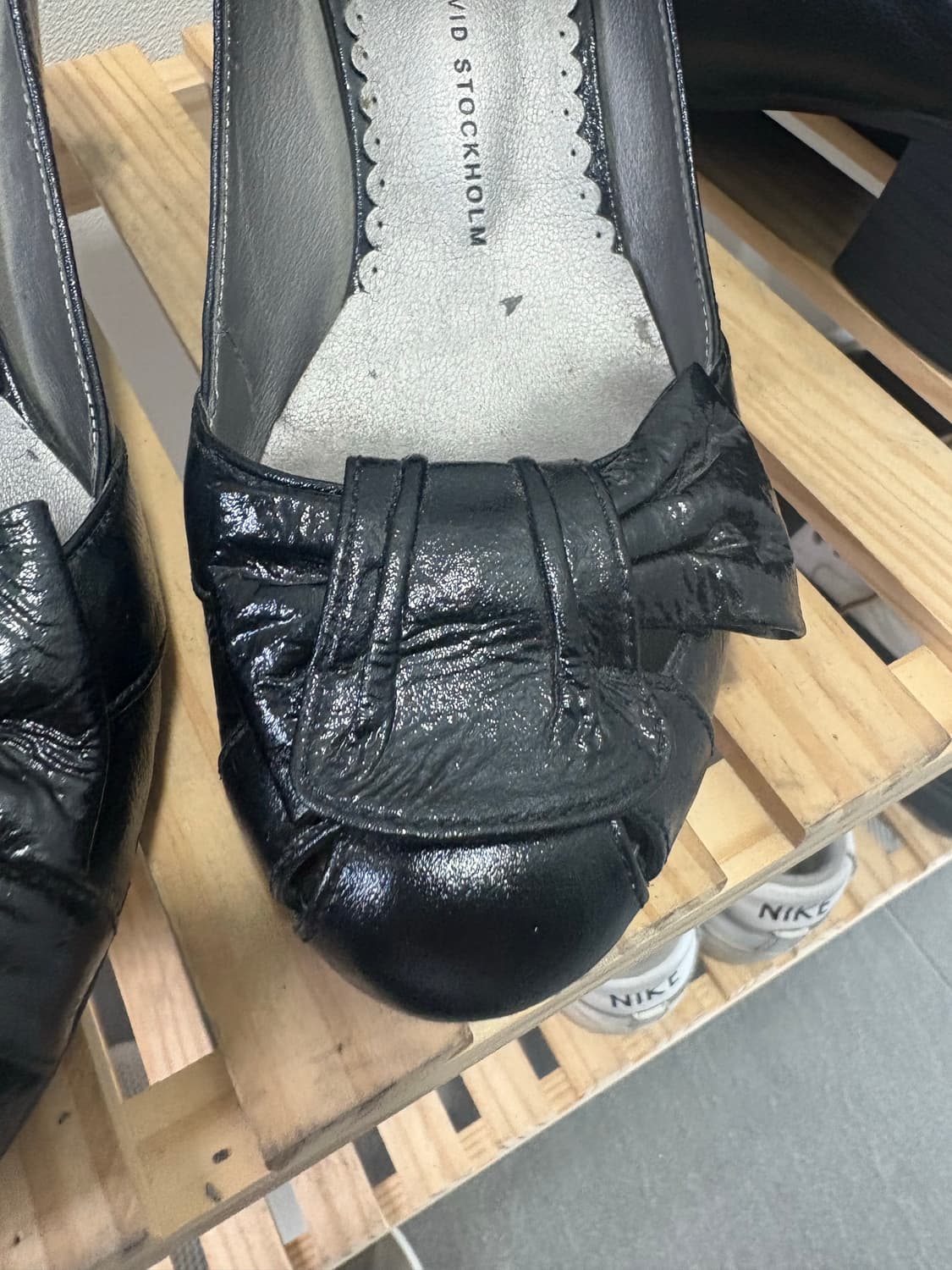 빈티지 핀터깔 히메 모리 미들굽 리본 펌프스  상품이미지5