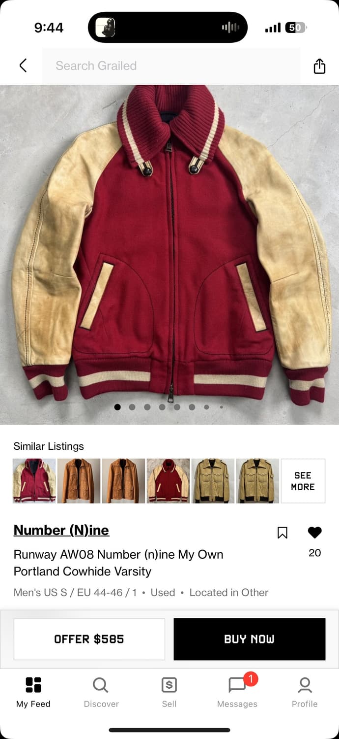 Runway AW08 Number nine 바시티 s 사이즈 구합니다 상품이미지4