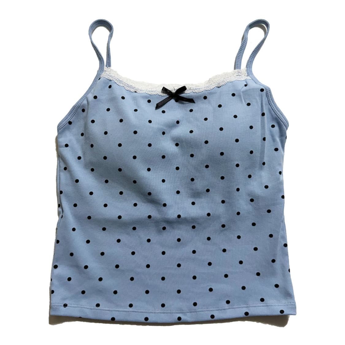 새상품 여자 도트 레이스 끈나시 (블루) 상품이미지1