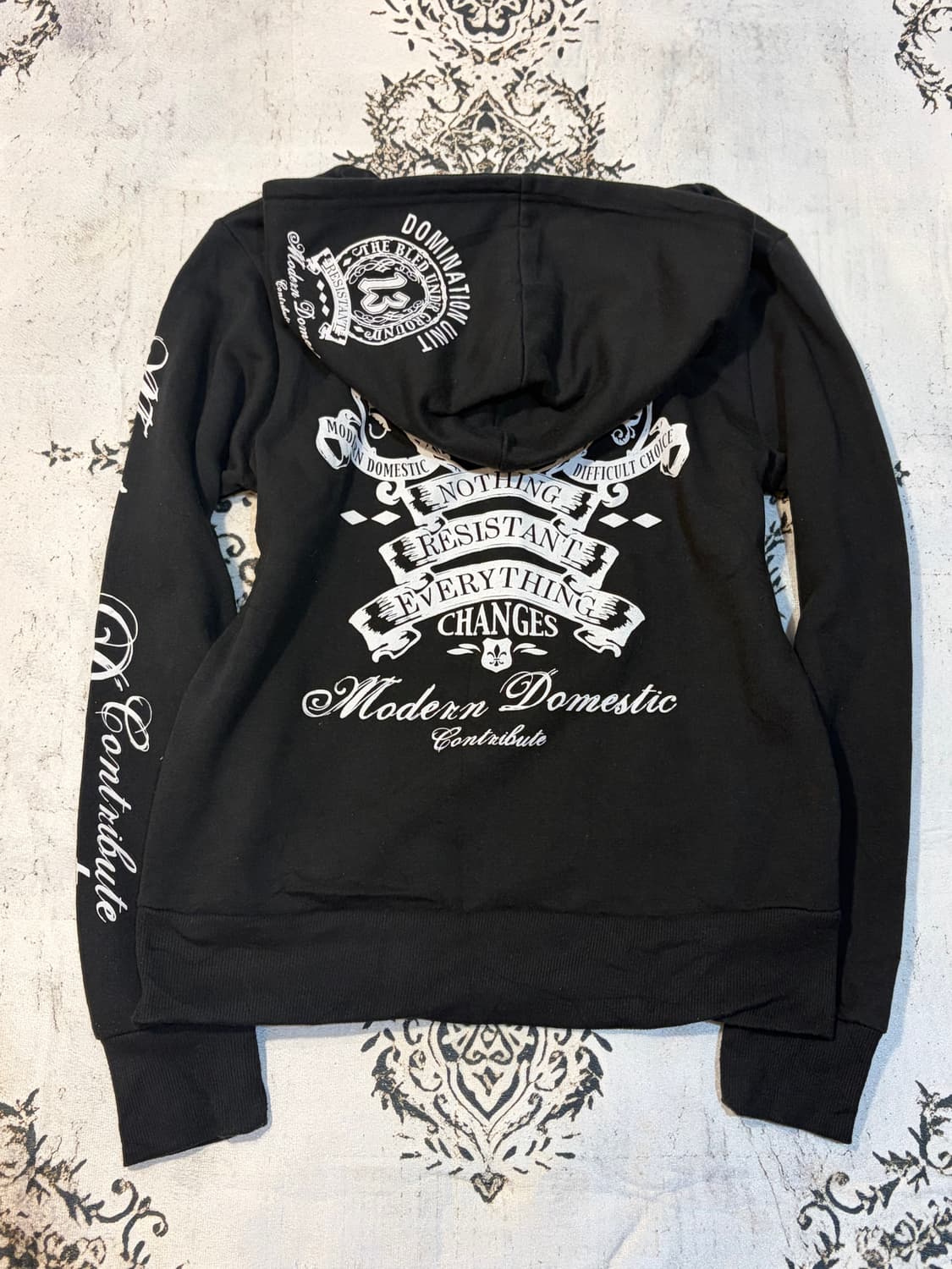 00's skull lettering Glitter hoodie 상품이미지10