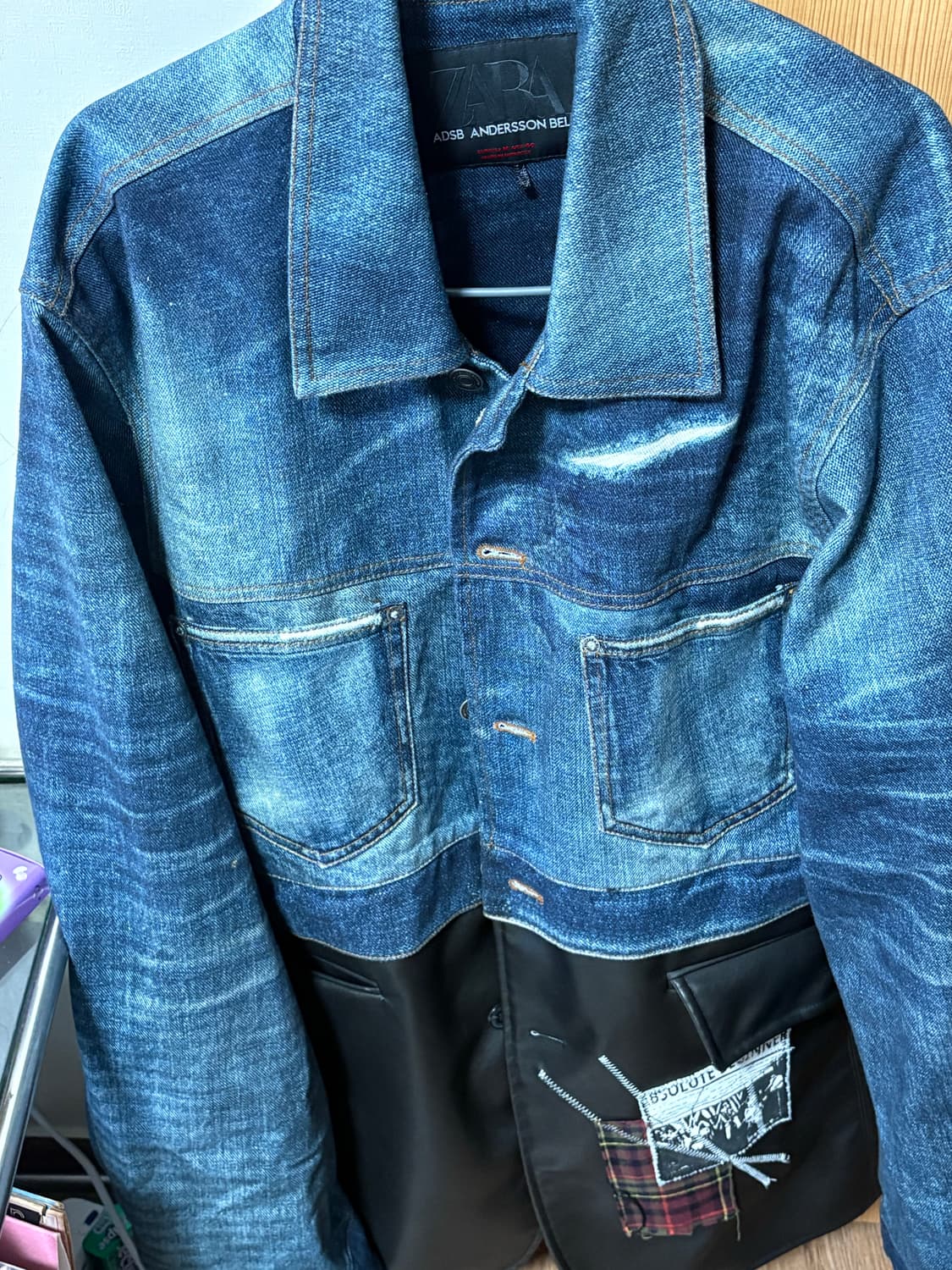 자라 x 앤더슨벨 데님 콤보 점퍼 미디움 블루 상품이미지3